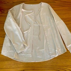 Cream Beige Button-Down Blouse NWOT